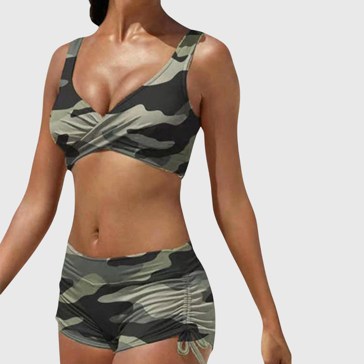 Ana | Bikini Deportivo con Short y Top Cruzado