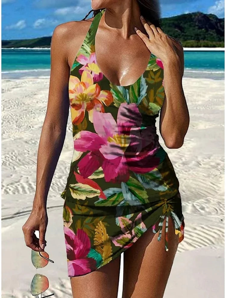 Fiesta | Tankini Floral con Short y Efecto Moldeador