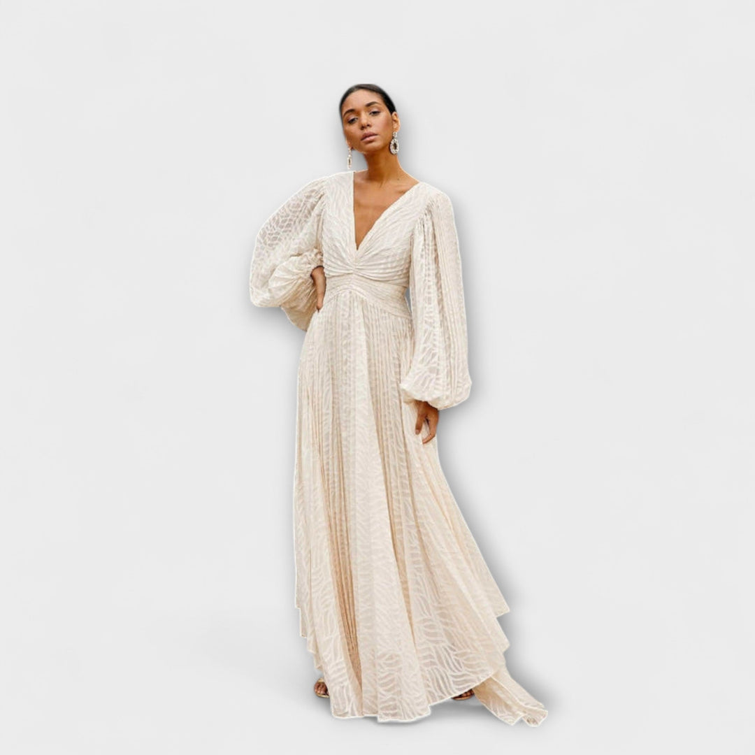 Elsa - Vestido Maxi Crema de Allegory