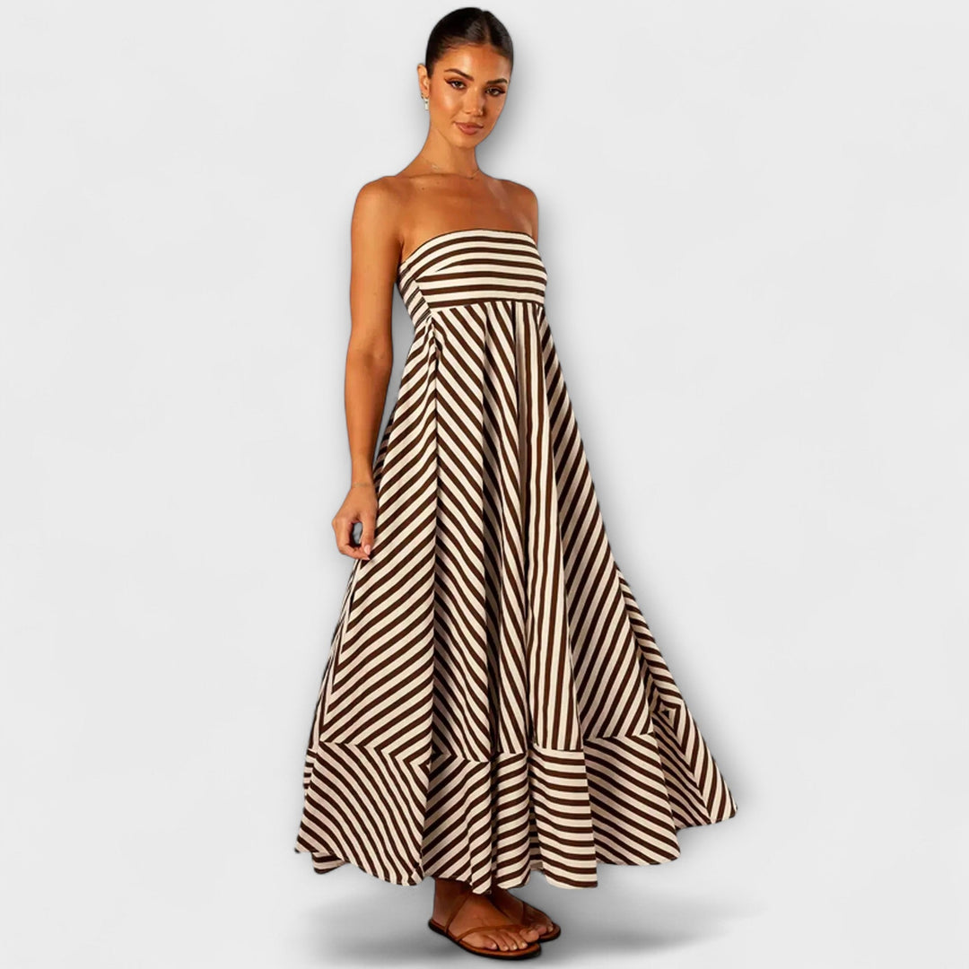 Maxi vestido Encanto Nocturno con volantes