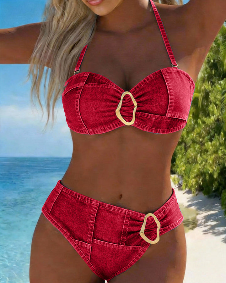 Patricia™ | Bikini de dos piezas con tirantes y detalle de hebilla metálica