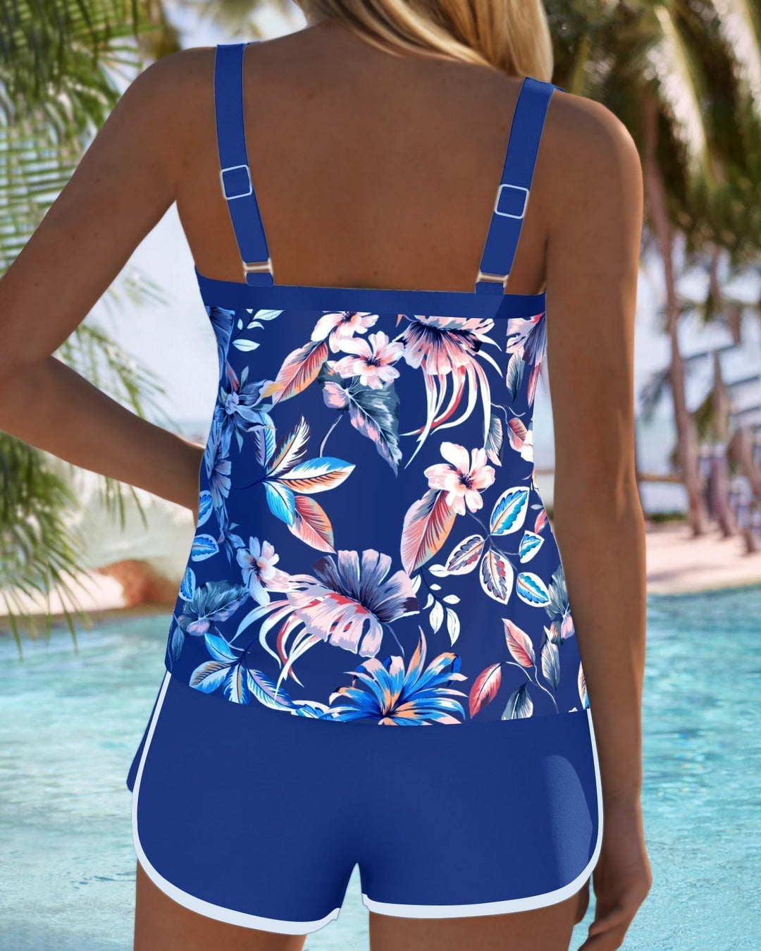 Imke™ | Tankini Sin Mangas con Escote en U y Diseño Impreso
