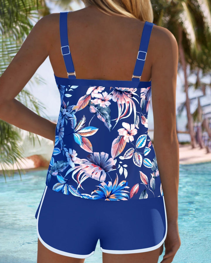 Imke™ | Tankini Sin Mangas con Escote en U y Diseño Impreso