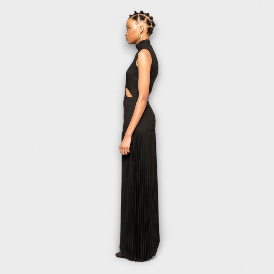 Kristen - Vestido maxi con plisados y cortes