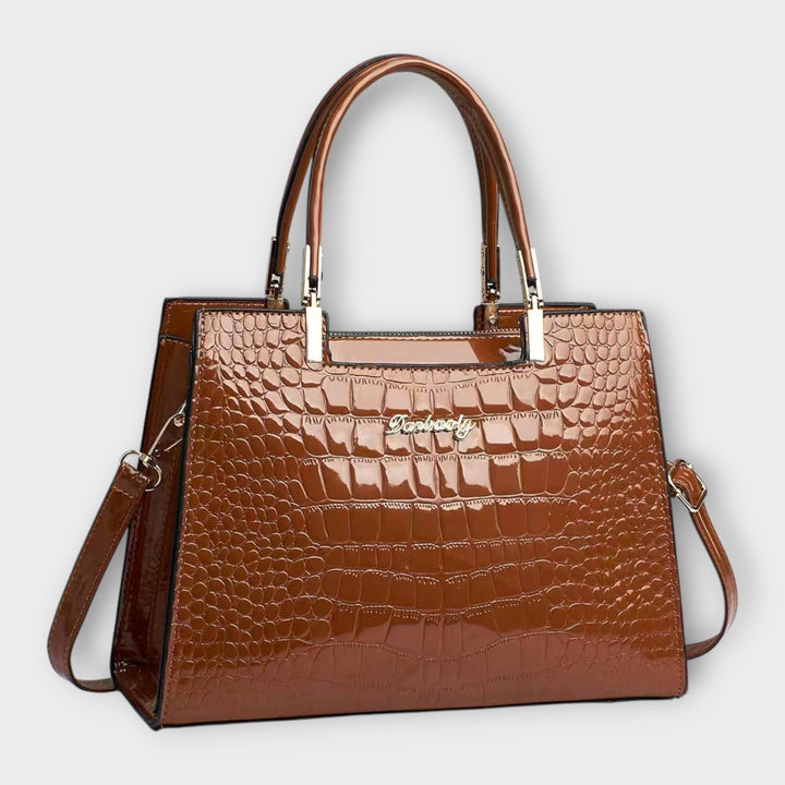 Victoria | Bolso de Mano con Patrón de Piel de Cocodrilo