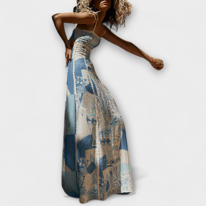 Terazza Ric Rac - Maxi vestido de lino con corte amplio