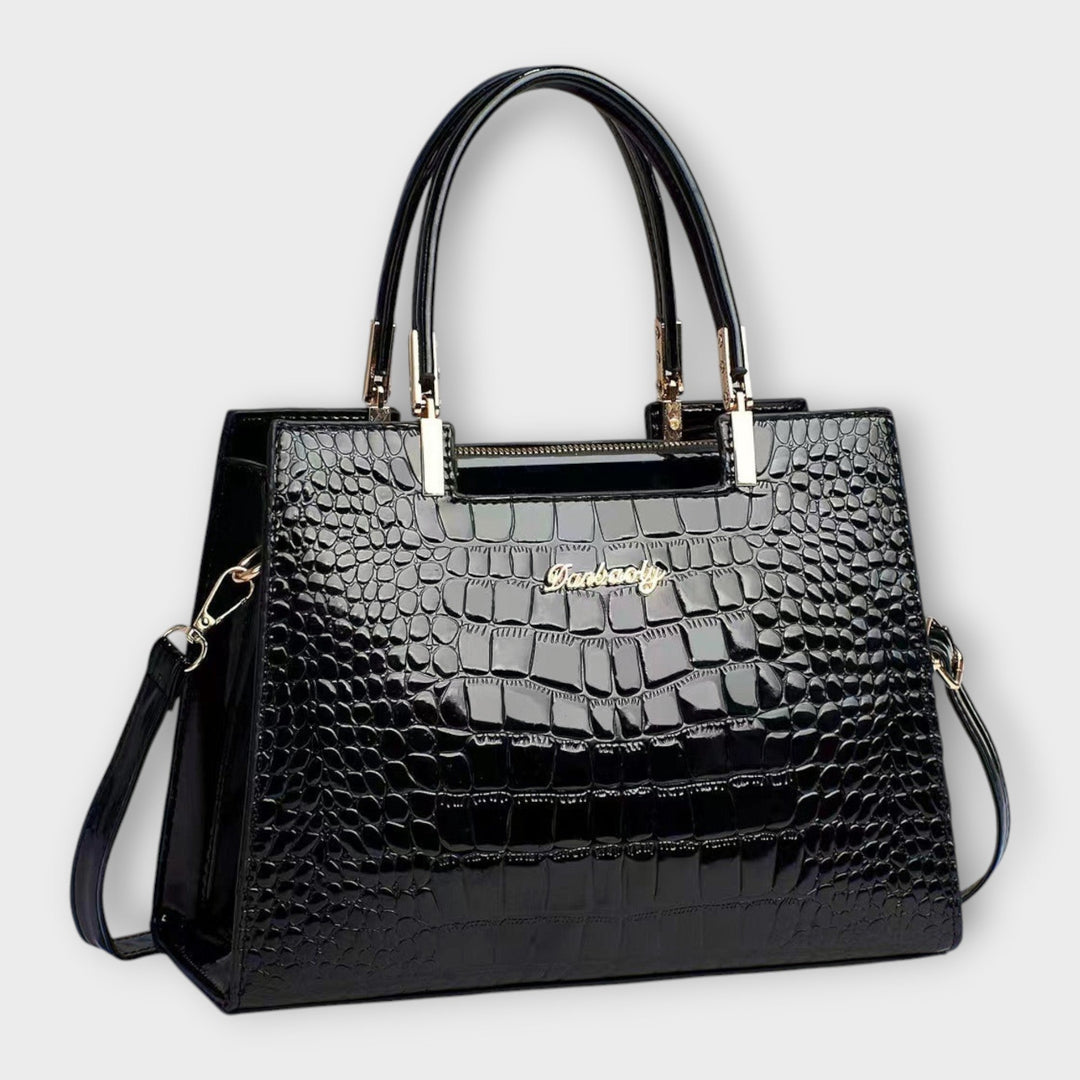 Victoria | Bolso de Mano con Patrón de Piel de Cocodrilo