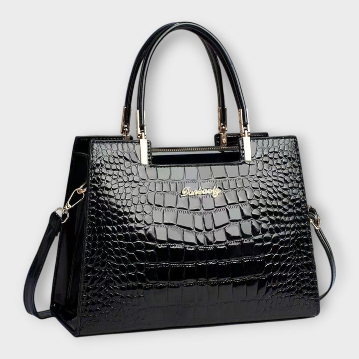 Victoria | Bolso de Mano con Patrón de Piel de Cocodrilo