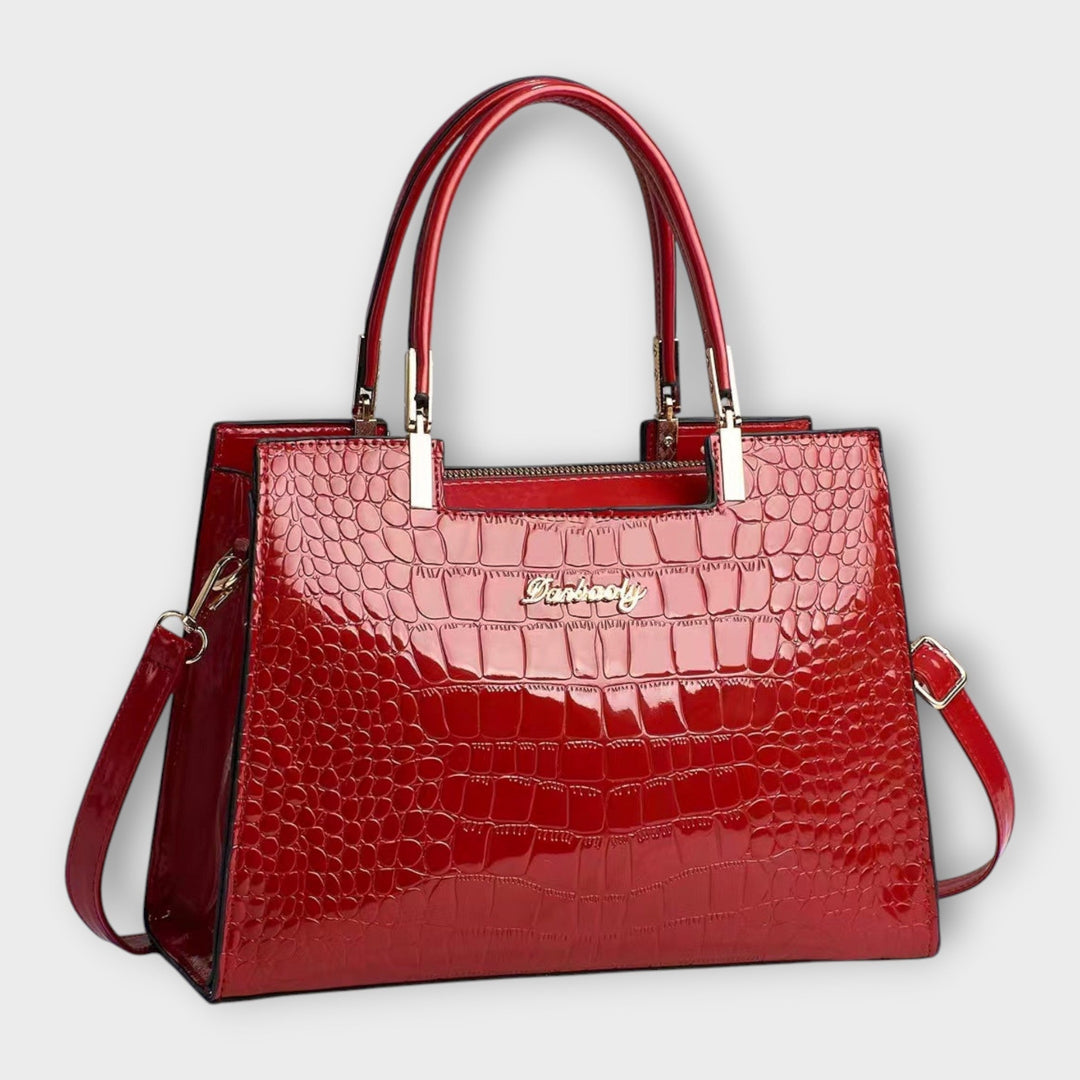 Victoria | Bolso de Mano con Patrón de Piel de Cocodrilo