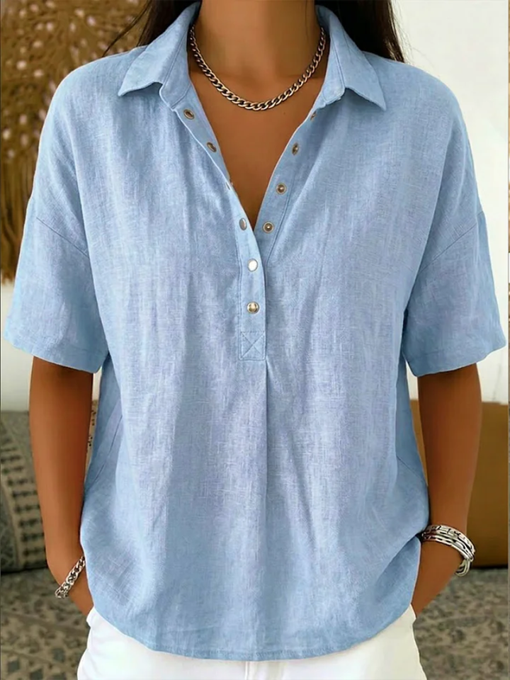 Begoña | Blusa Elegante con Cuello y Botones