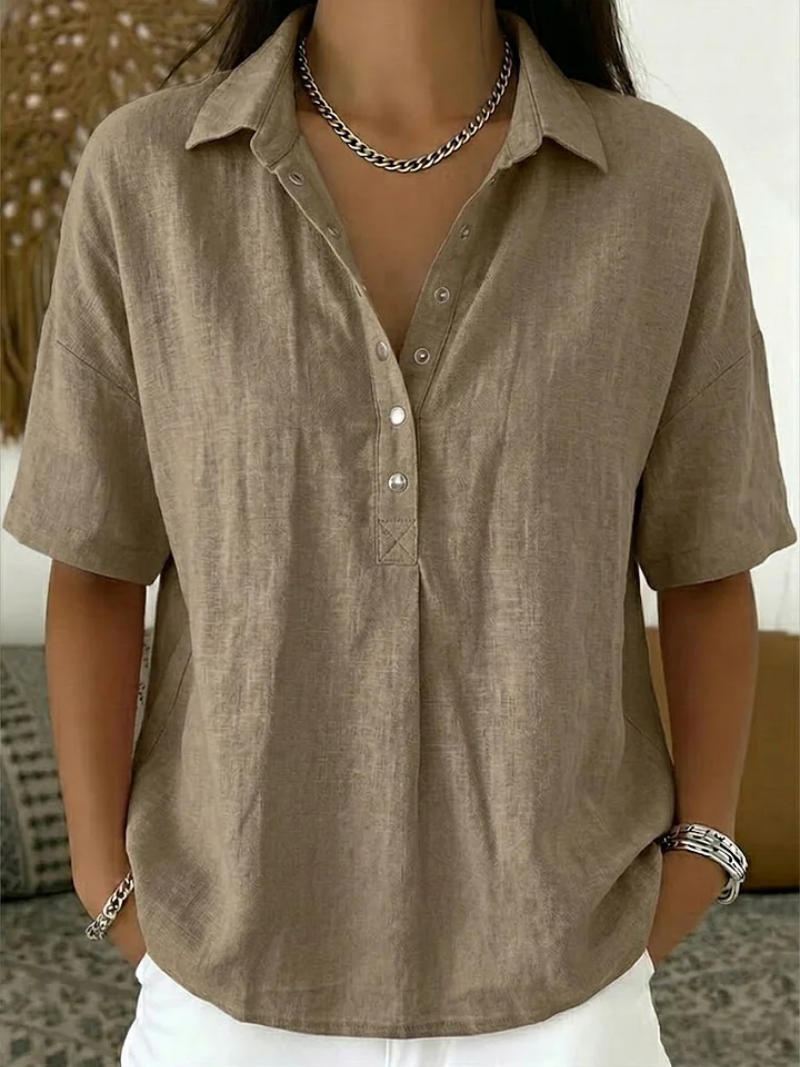 Begoña | Blusa Elegante con Cuello y Botones