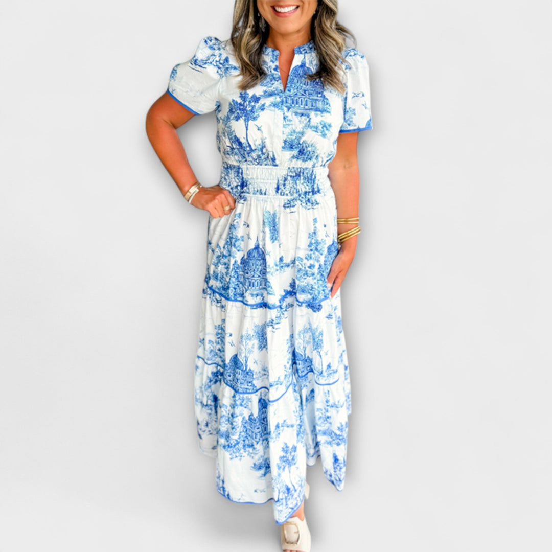 Eliza - Vestido maxi con estampado clásico