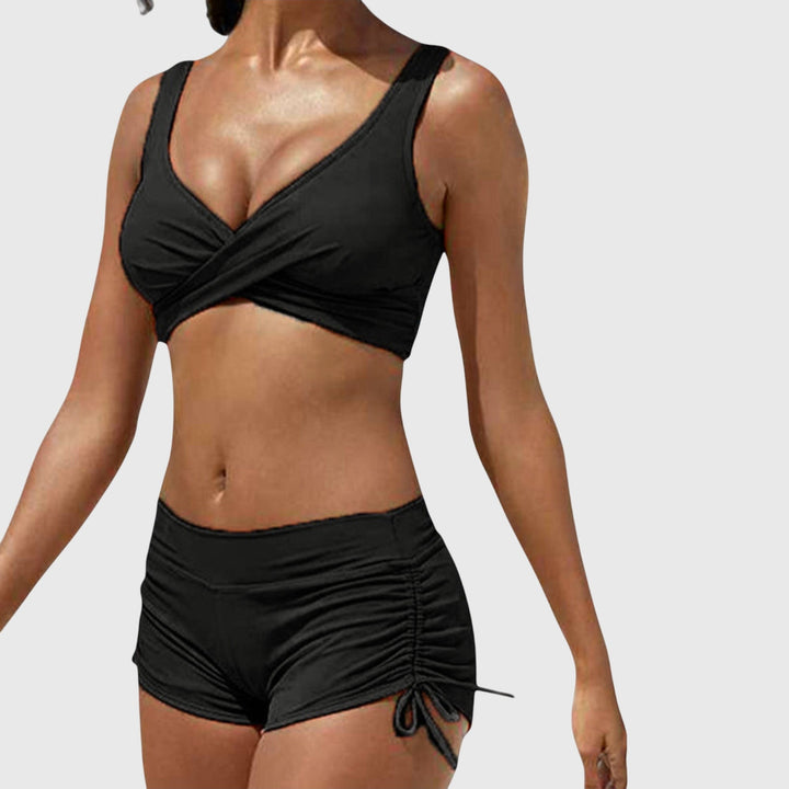 Ana | Bikini Deportivo con Short y Top Cruzado
