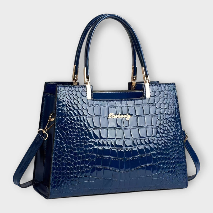 Victoria | Bolso de Mano con Patrón de Piel de Cocodrilo