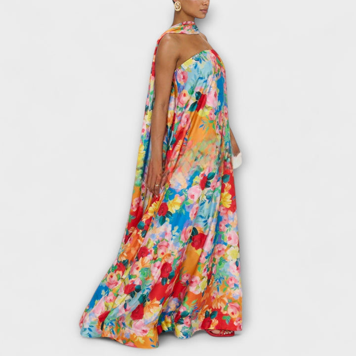 Harlow - Maxi vestido con estampado floral y hombros al descubierto