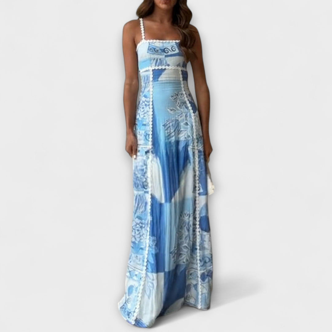 Terazza Ric Rac - Maxi vestido de lino con corte amplio
