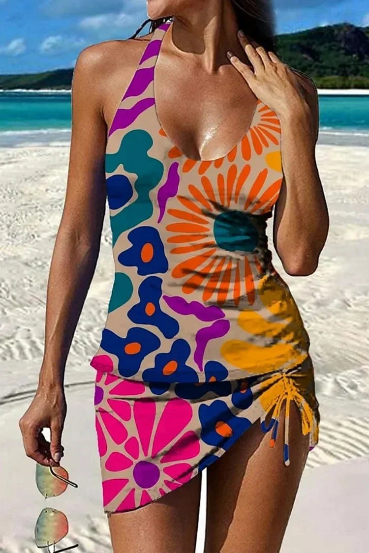 Fiesta | Tankini Floral con Short y Efecto Moldeador