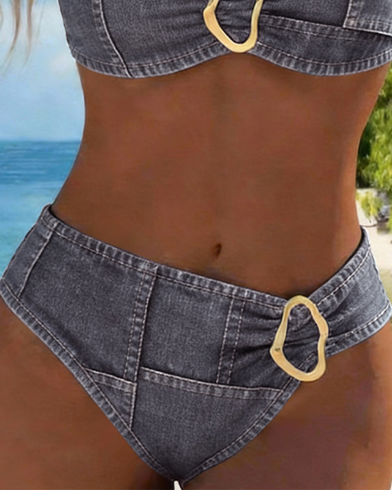 Patricia™ | Bikini de dos piezas con tirantes y detalle de hebilla metálica
