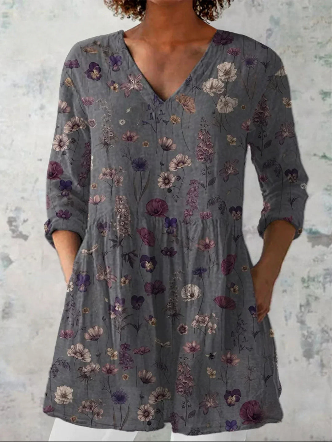 Flora | Camiseta de Lino con Estampado Floral