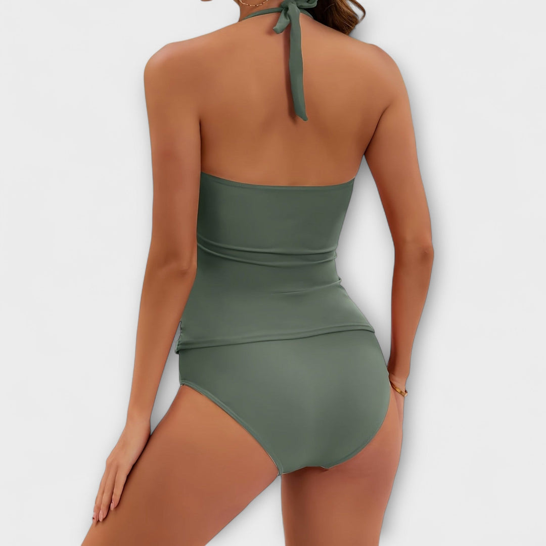 Sonia | Bañador Moldeador con Escote en V y Cuello Halter