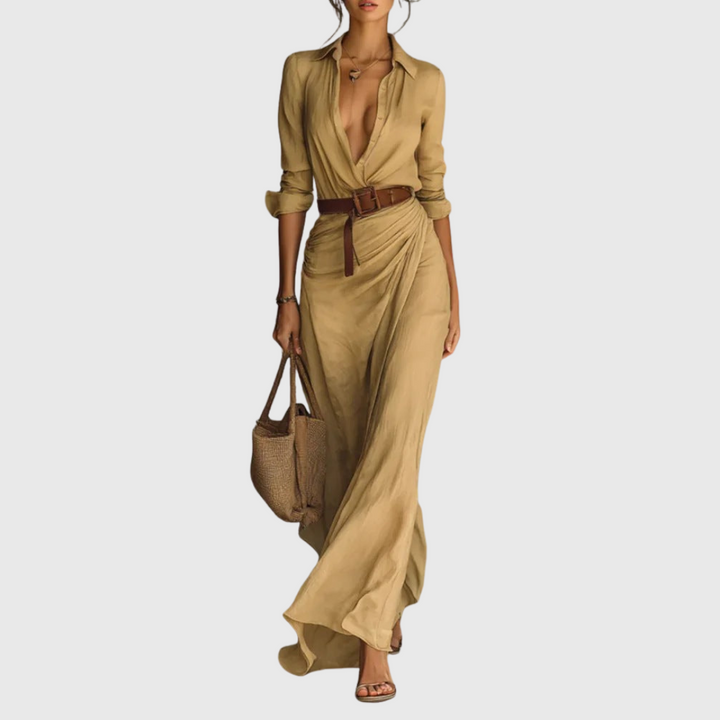 Thames – Elegante vestido maxi envolvente