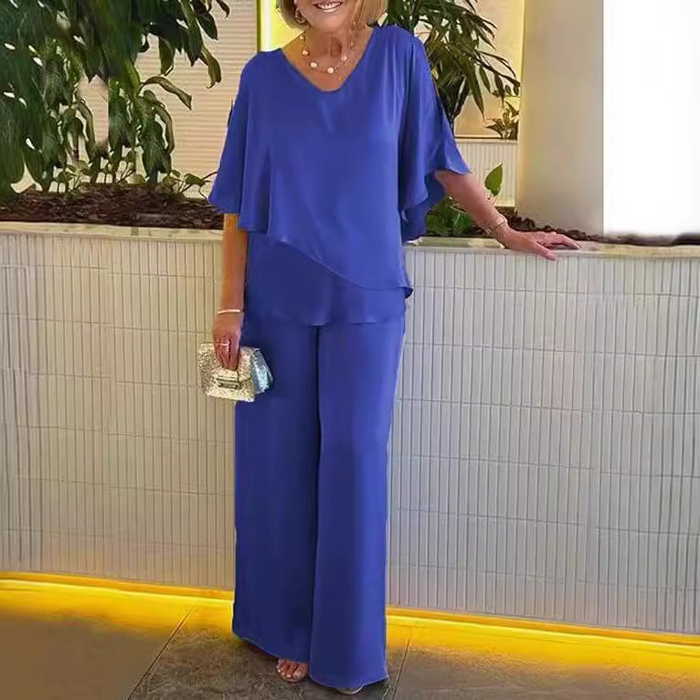 Martha | Conjunto de dos piezas con pantalón de pierna ancha