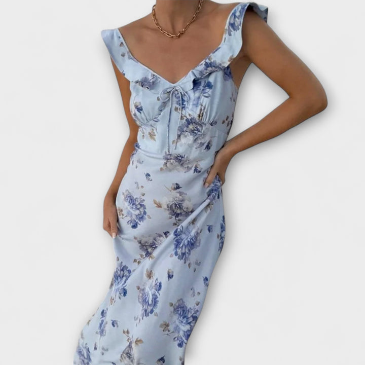 Patrón floral criptográfico Maxi vestido