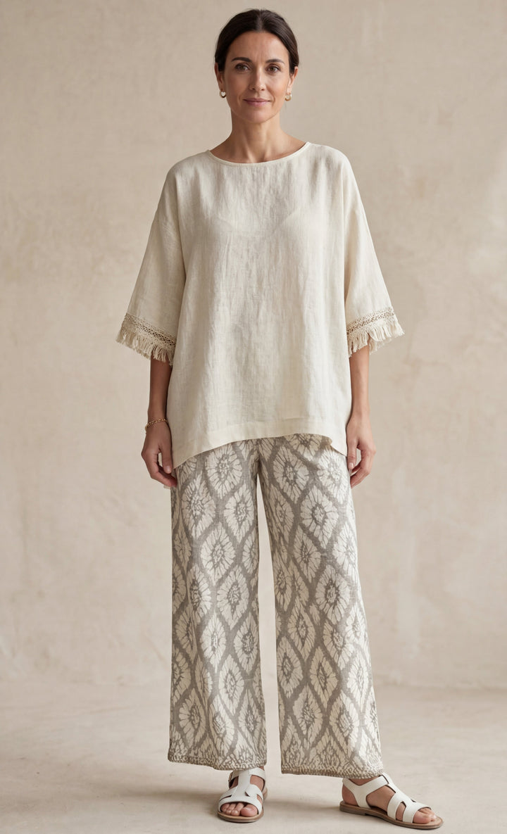 Ilaria — Top sofisticado y pantalones casual