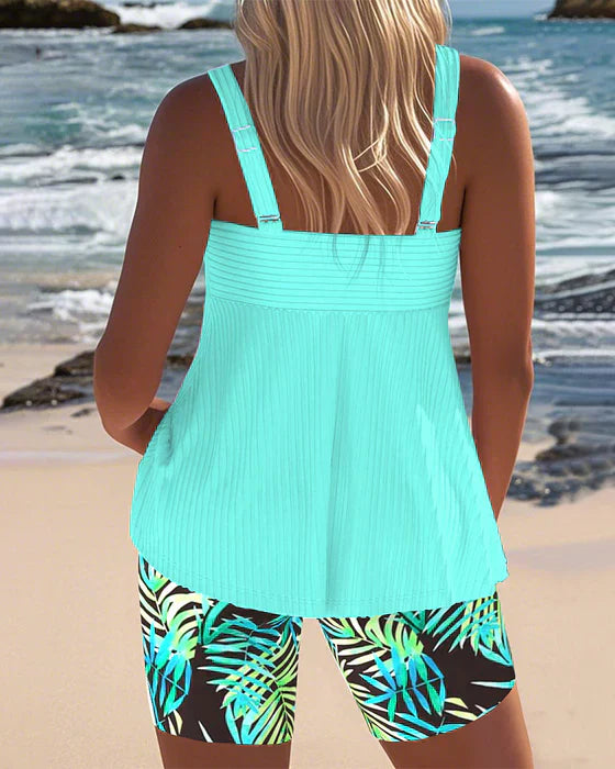 Daphne™ | Pantalones Cortos de Tankini con Rayas Vibrantes