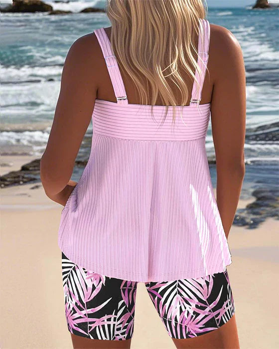 Daphne™ | Pantalones Cortos de Tankini con Rayas Vibrantes
