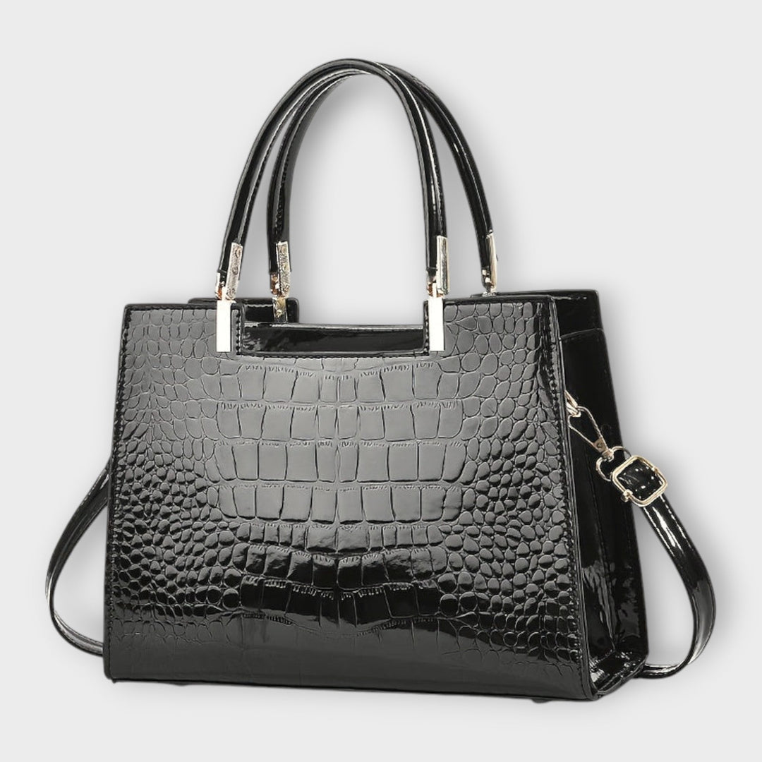 Victoria | Bolso de Mano con Patrón de Piel de Cocodrilo