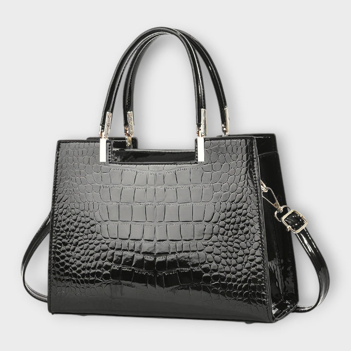 Victoria | Bolso de Mano con Patrón de Piel de Cocodrilo