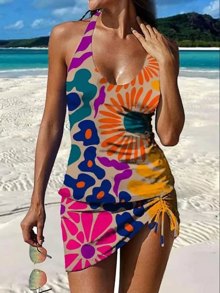Fiesta | Tankini Floral con Short y Efecto Moldeador