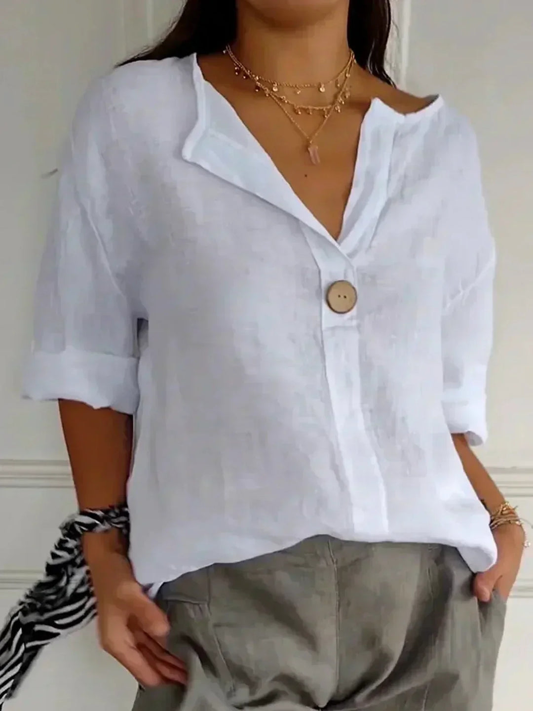 Angela™ | Blusa Casual de Cuello en V