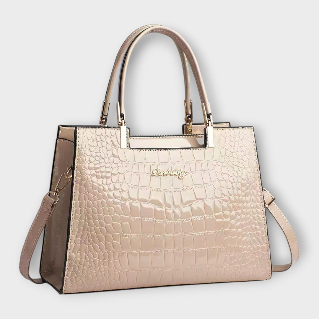 Victoria | Bolso de Mano con Patrón de Piel de Cocodrilo