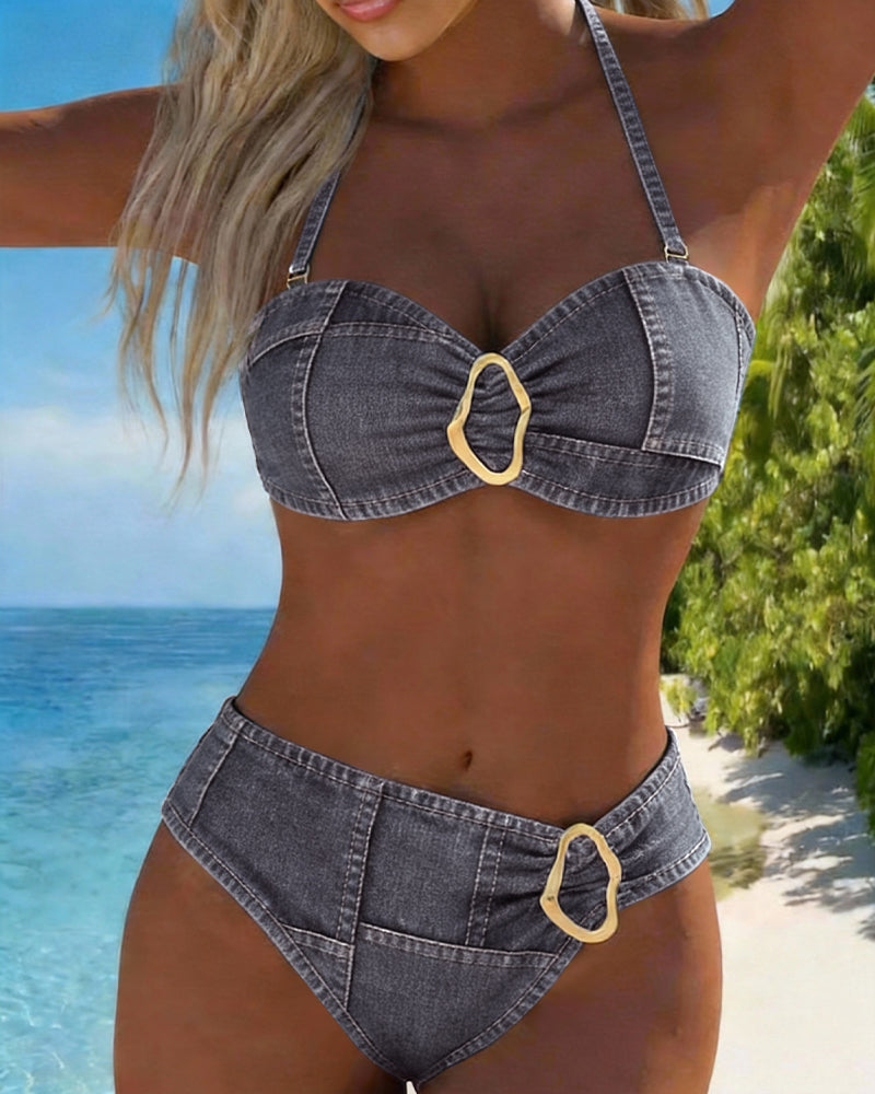 Patricia™ | Bikini de dos piezas con tirantes y detalle de hebilla metálica