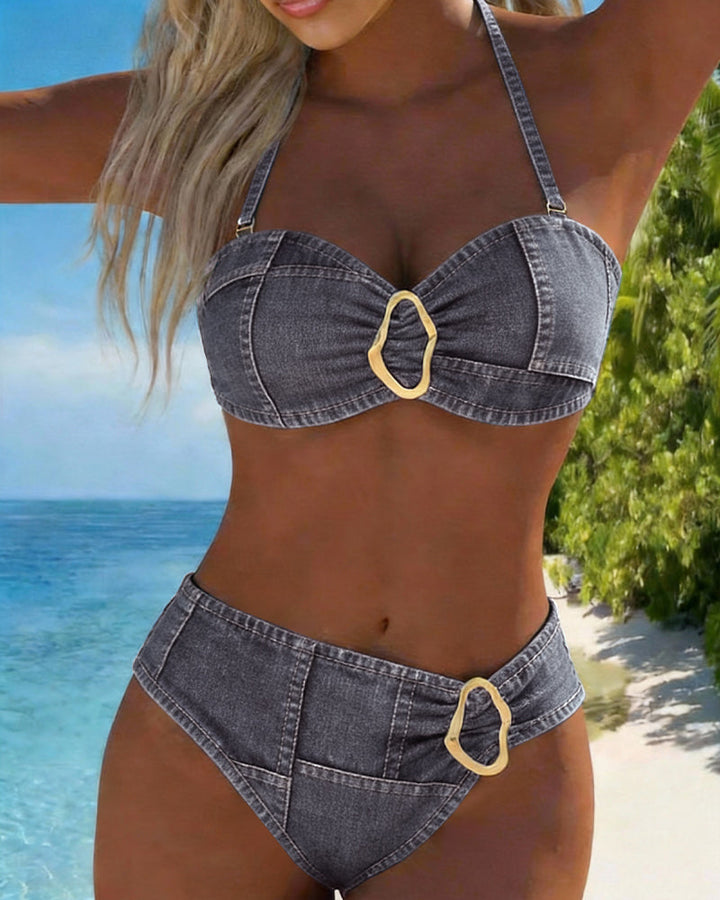 Patricia™ | Bikini de dos piezas con tirantes y detalle de hebilla metálica