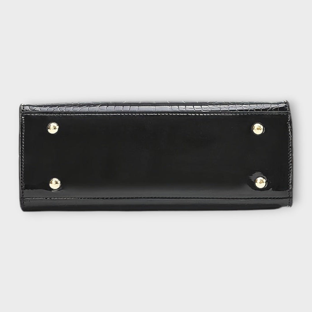 Victoria | Bolso de Mano con Patrón de Piel de Cocodrilo