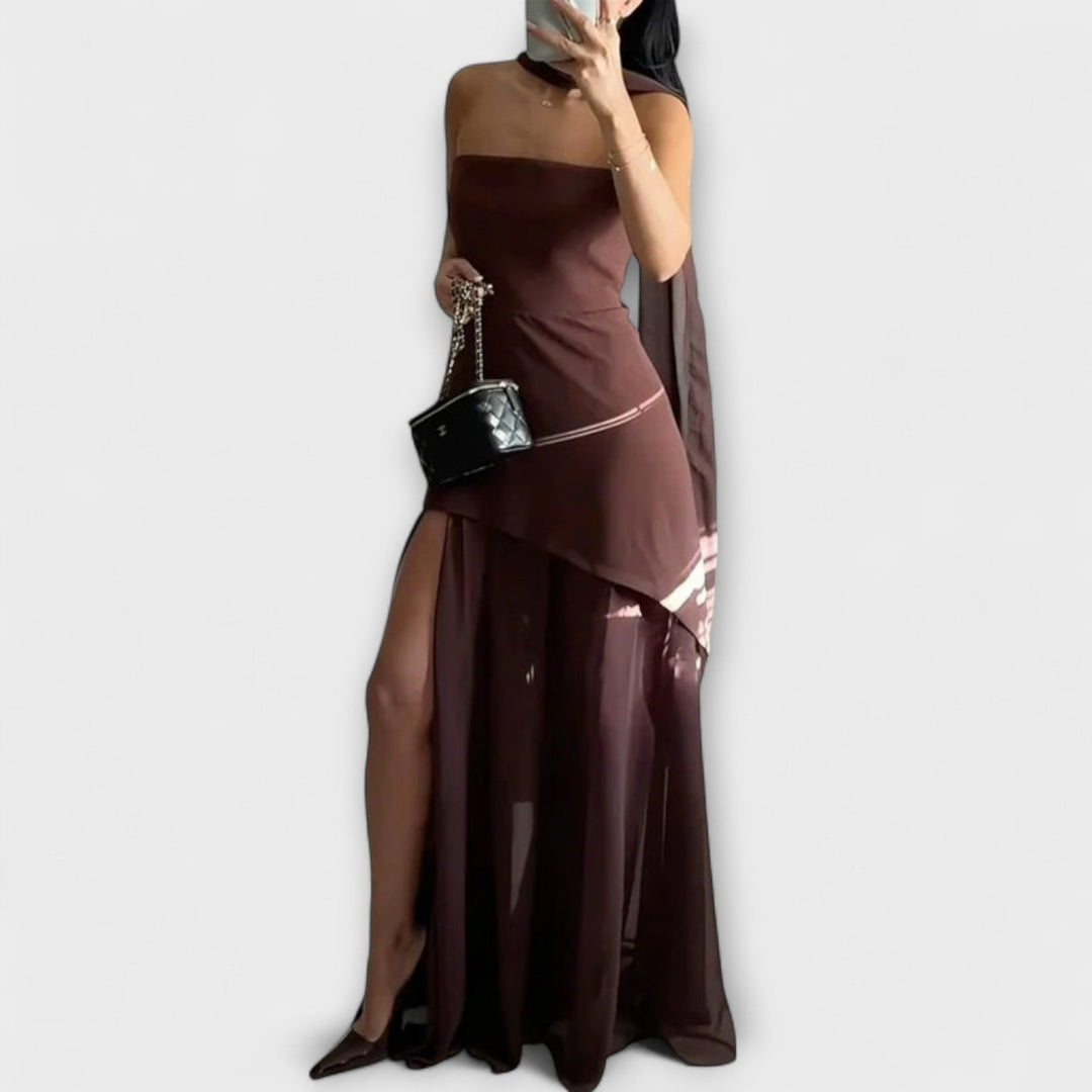Goldie - Vestido maxi de chifón