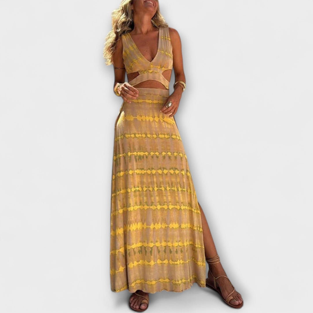 Ella - Eleanor Tie-Dye Vestido Largo con Abertura