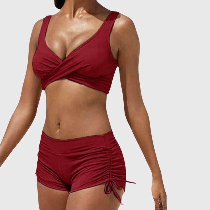 Ana | Bikini Deportivo con Short y Top Cruzado