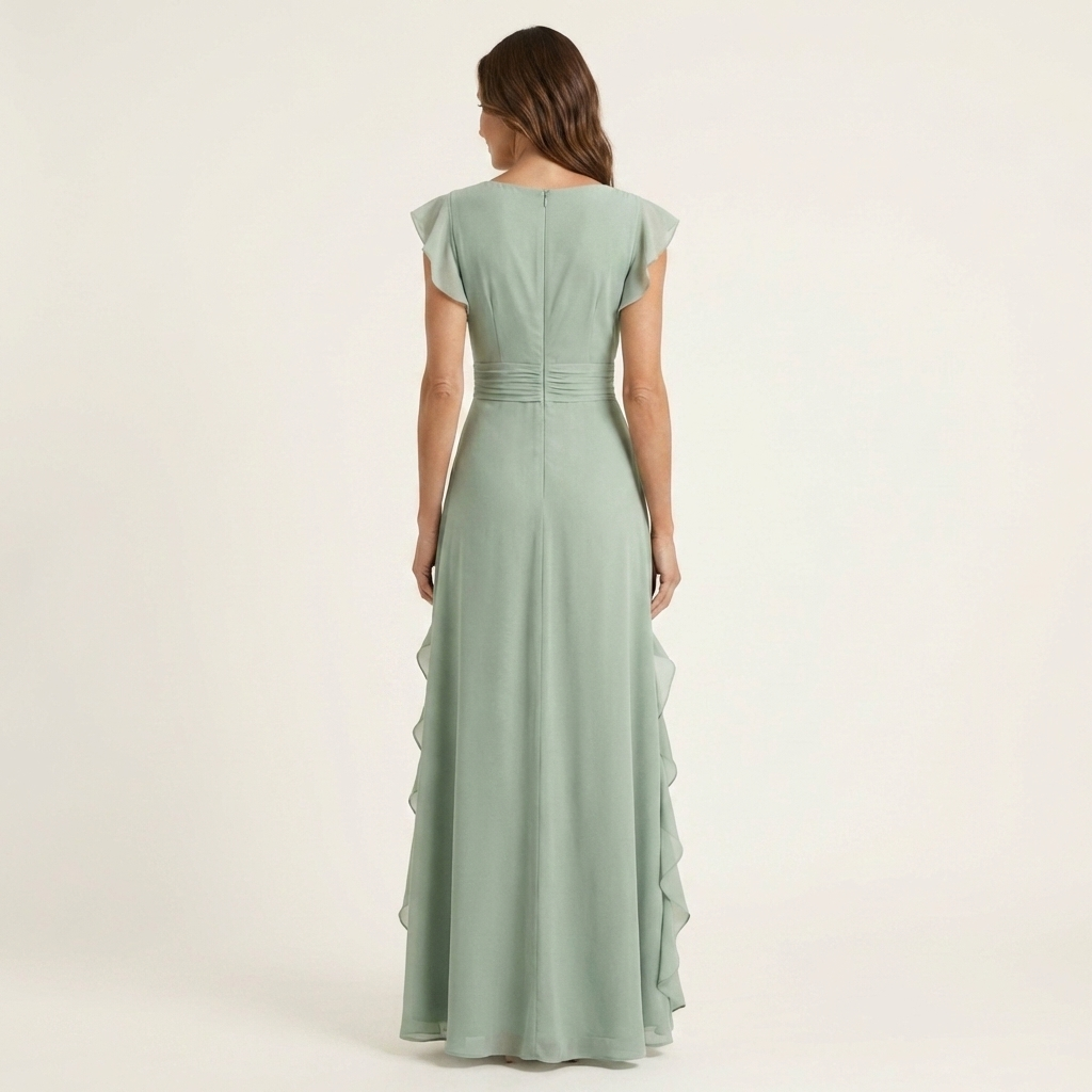 Nellyana | Vestido Maxi Envolvente con Volantes