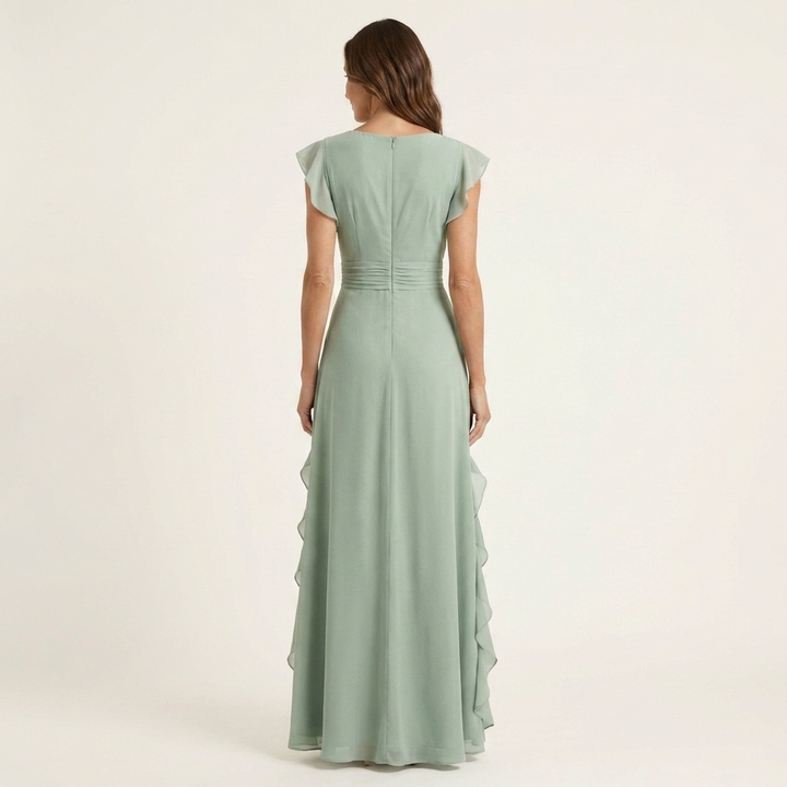 Nellyana | Vestido Maxi Envolvente con Volantes