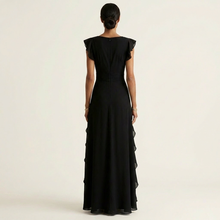 Nellyana | Vestido Maxi Envolvente con Volantes