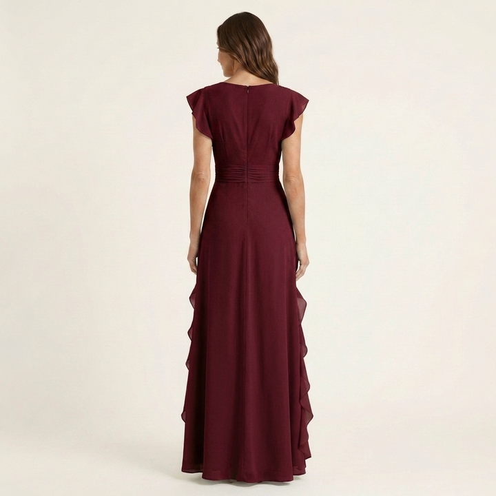 Nellyana | Vestido Maxi Envolvente con Volantes