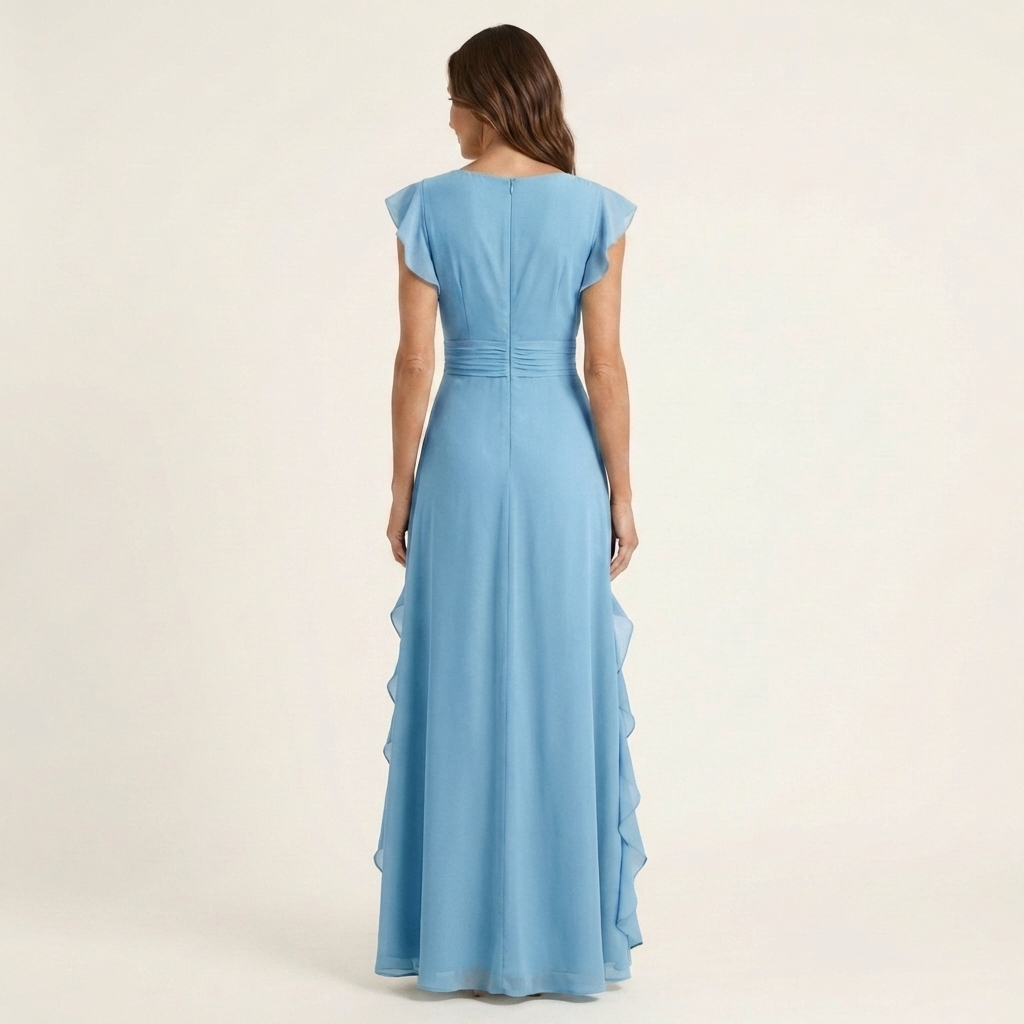 Nellyana | Vestido Maxi Envolvente con Volantes