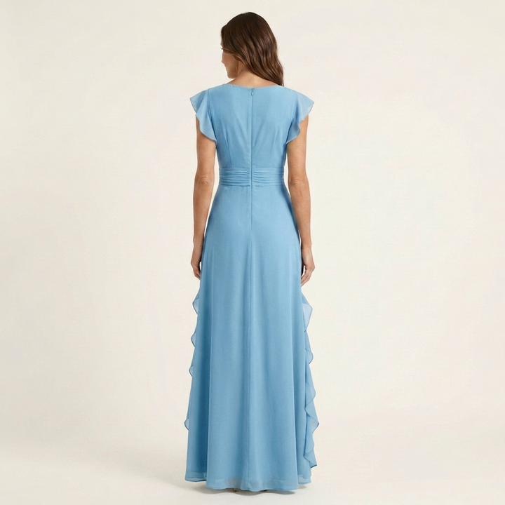 Nellyana | Vestido Maxi Envolvente con Volantes