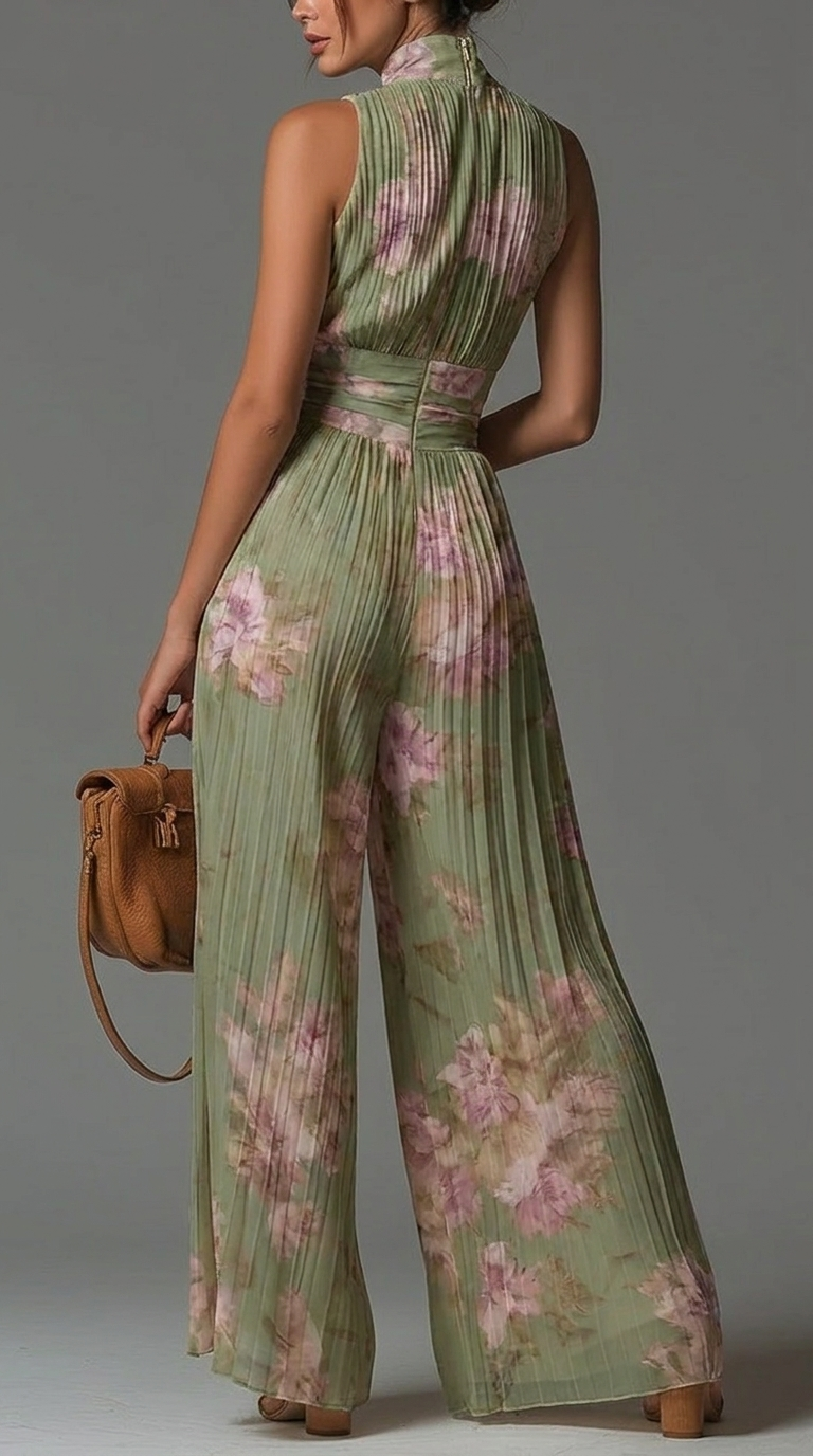 Esther | Mono Floral Plisado de Gasa