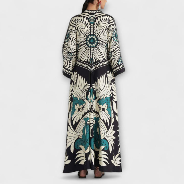 Giselle - Vestido Maxi Estiloso con Estampado Floral