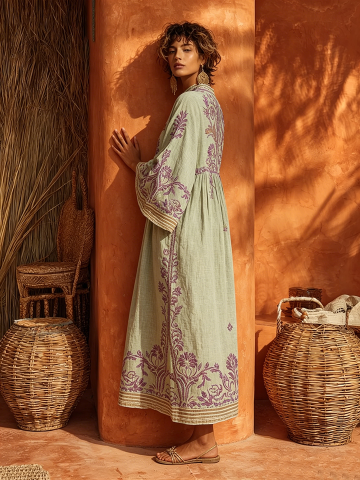 Celestina | Vestido Boho Bordado con Encanto Mediterráneo